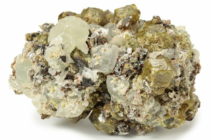 Yellow Andradite-Grossular Garnet Cluster with Prehnite - Mali #242496